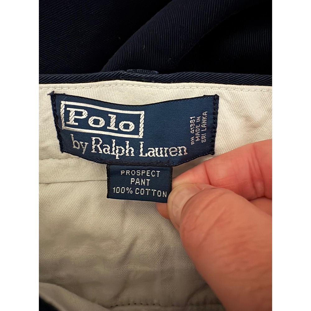 Polo Ralph Lauren Mens Prospect Pant Navy Blue Cotton Chino Straight Leg 36x30 - Picture 5 of 6